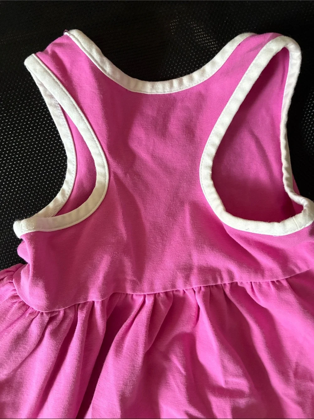 Hanna Andersson 2T Bright Pink Tank Dress with White Trim - Girls